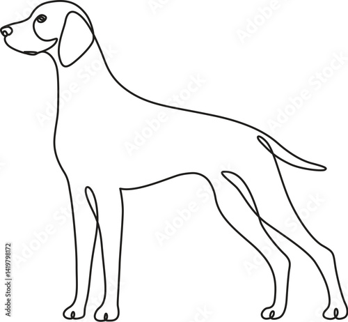  German Shepherd Dog continuous line art drawing