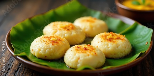 Steaming idli, dosa, sambar, chutney on banana leaf, traditional, sambar, Telangana
