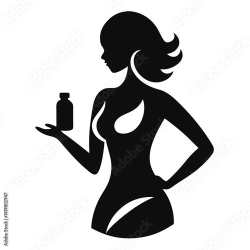latin woman applying body lotion icon