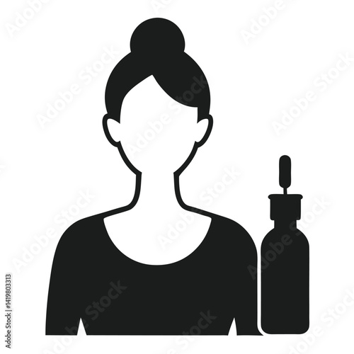 latin woman holding facial mask icon