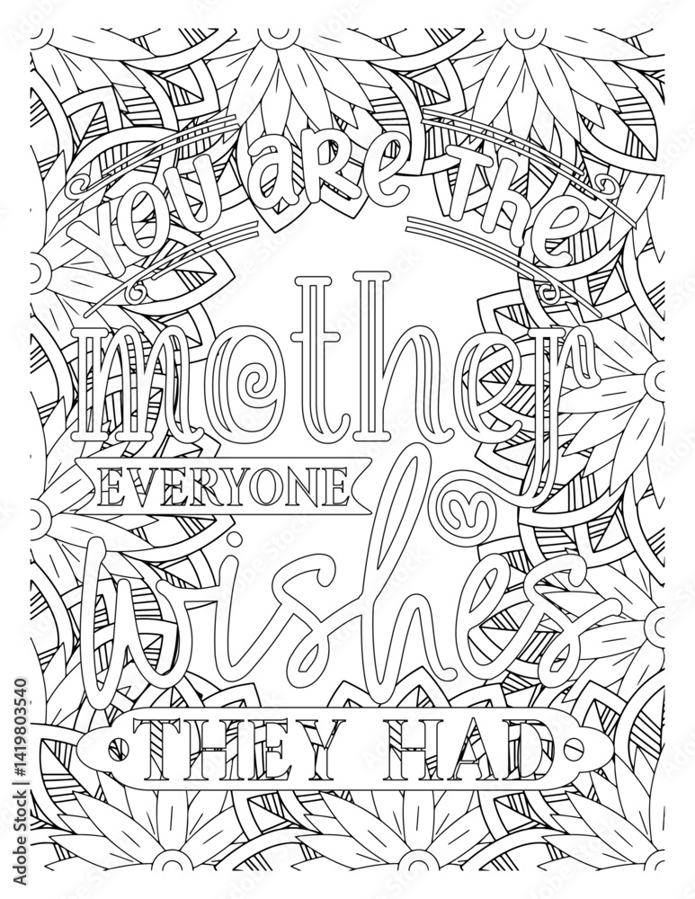 Naklejka premium Mothers-Day-Quotes-Coloring Pages. drawing of a house