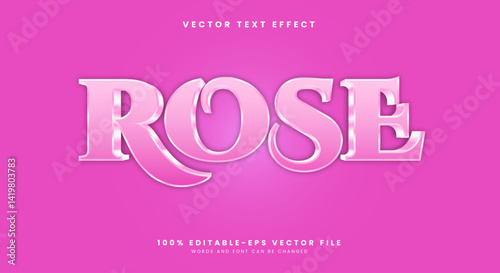 Pink Rose 3D editable text effect Template Suitable for luxury Concept