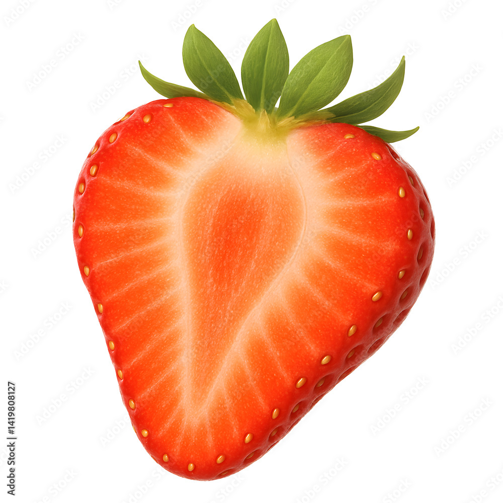 strawberry slice isolated on white background strawberry slice isolated on white background