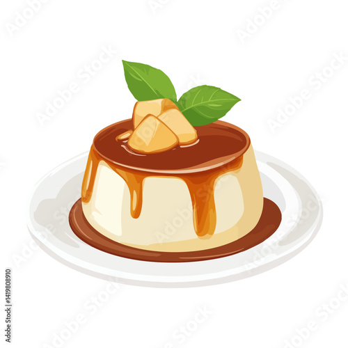 caramel pudding,vector