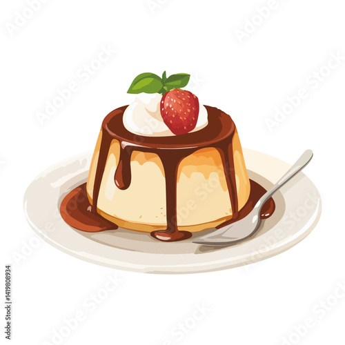 caramel pudding,vector