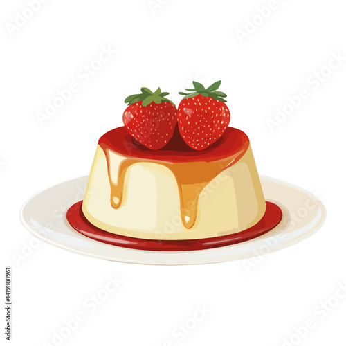 caramel pudding,vector