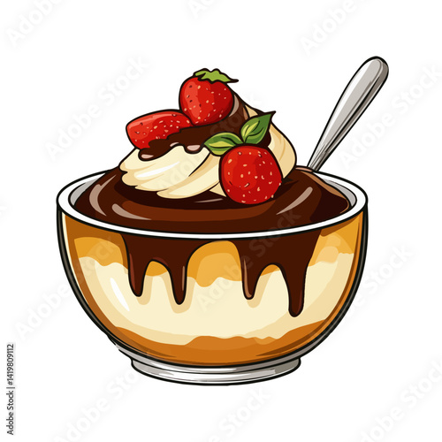 caramel pudding,vector