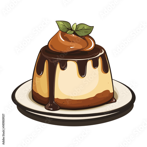 caramel pudding,vector