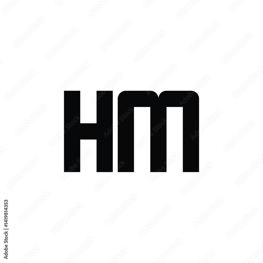 HM monogram logo design letter text name symbol monochrome logotype alphabet character simple logo HM monogram logo design letter text name symbol monochrome logotype alphabet character simple logo