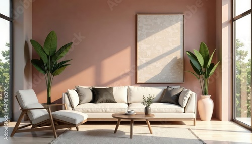 Elegant repeating geometric shapes in muted tones for interior design , repeat, shape, modern