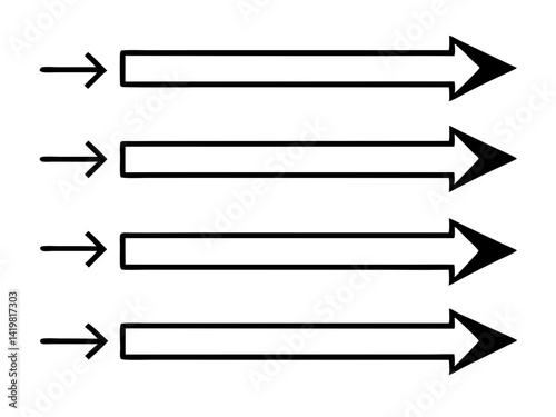 A sleek horizontal info graphic with five arrow-shaped steps, suitable for process visualization and step-by-step guides.
