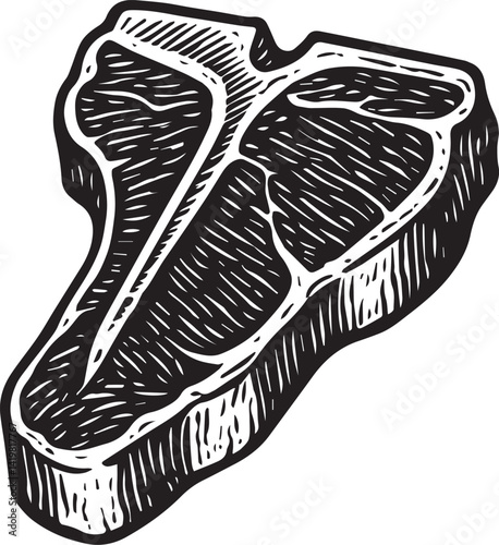 T-Bone steak meat vector illustration