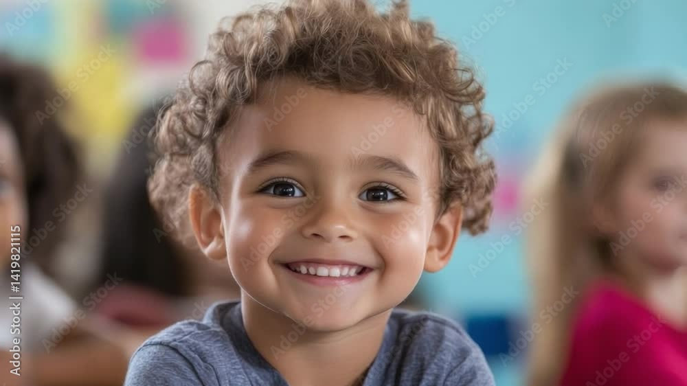 Playful Glimpse: A joyous young child radiates with a contagious, innocent smile, embodying the spirit of pure, unadulterated happiness. Captured in a bright, welcoming setting. Playful Glimpse: A joyous young child radiates with a contagious, innocent smile, embodying the spirit of pure, unadulterated happiness. Captured in a bright, welcoming setting.