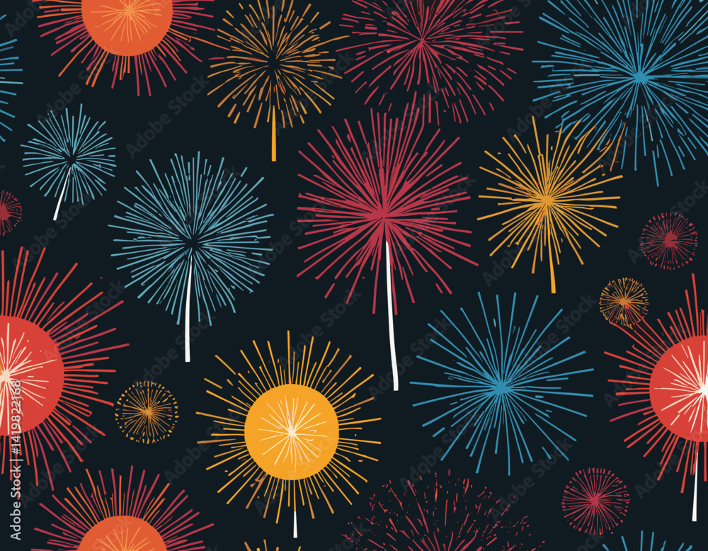 fireworks vector set