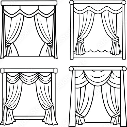 Various styles of curtain designs