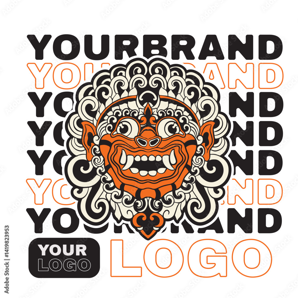 Fototapeta premium Illustration vector graphic of balinese barong,can be used as t-shirt