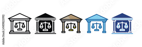Court Building  Icon Element For Design