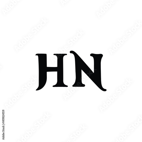 HN monogram logo design letter text name symbol monochrome logotype alphabet character simple logo