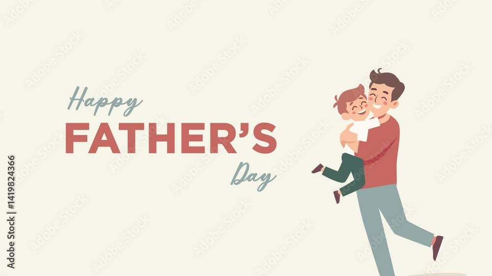animation dad carrying child for happy father day celebration.animated father carrying childern animation dad carrying child for happy father day celebration.animated father carrying childern