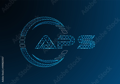 APS low poly letter logo vector design. APS lower poly logo design.
