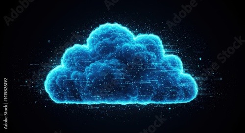 Neon Cloud Computing Concept