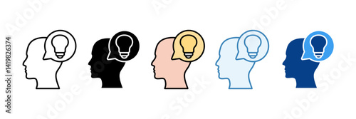 Brainstorming  Icon Set Multiple Style Collection