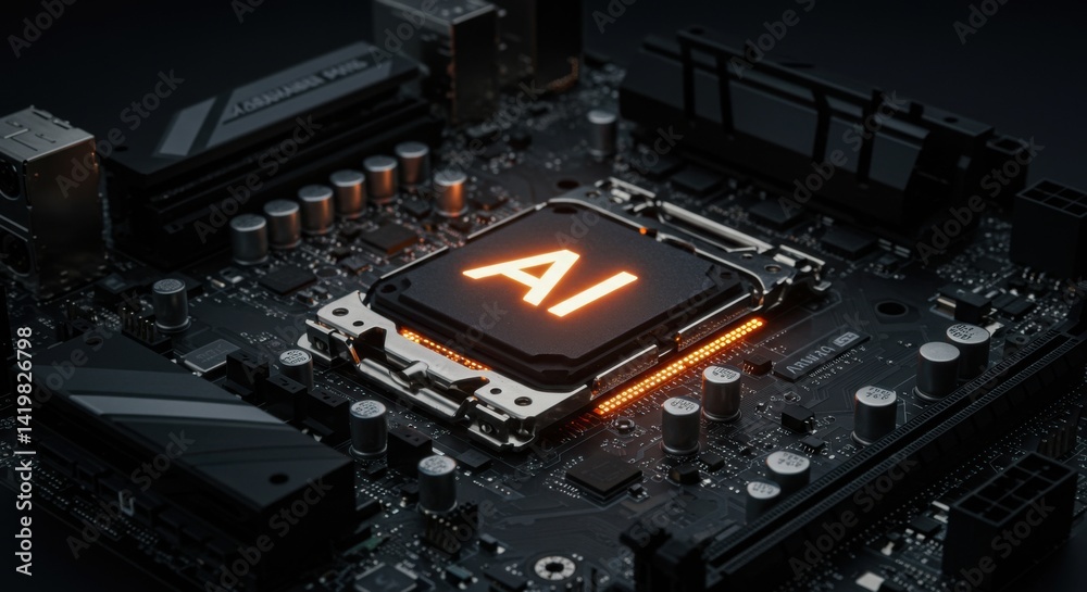 Futuristic AI Motherboard Futuristic AI Motherboard