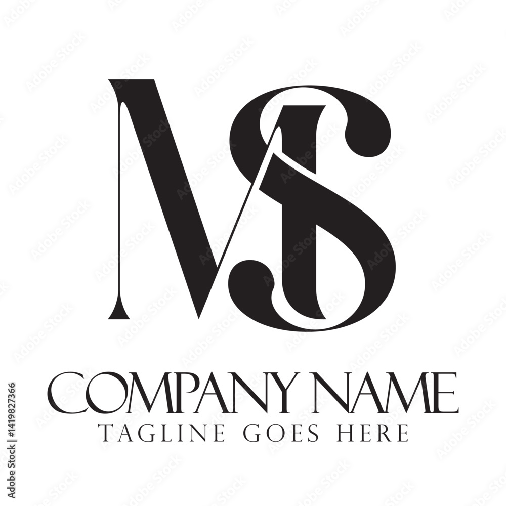 Initial MS or SM creative, modern, and elegant vector logo design templates for a luxury business