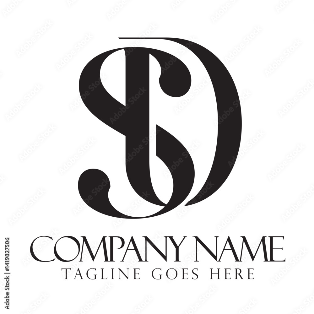 Initial SD or DS creative, modern, and elegant vector logo design templates for a luxury business