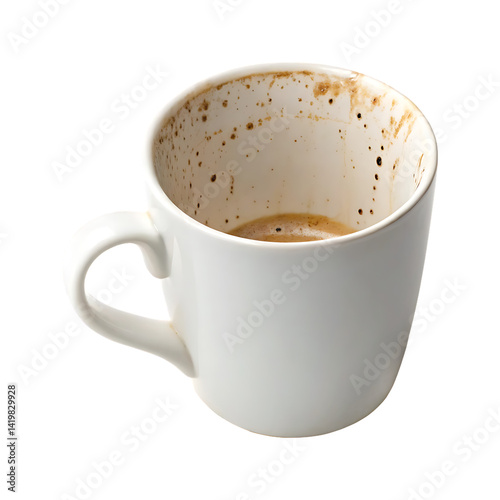 Empty coffee cup with coffee stains