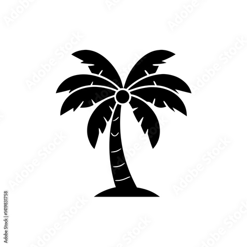 creative details Single palm tree icon Vector Illustration