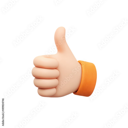 Isolated cartoon hand giving a thumbs up gesture against a dark backdrop
