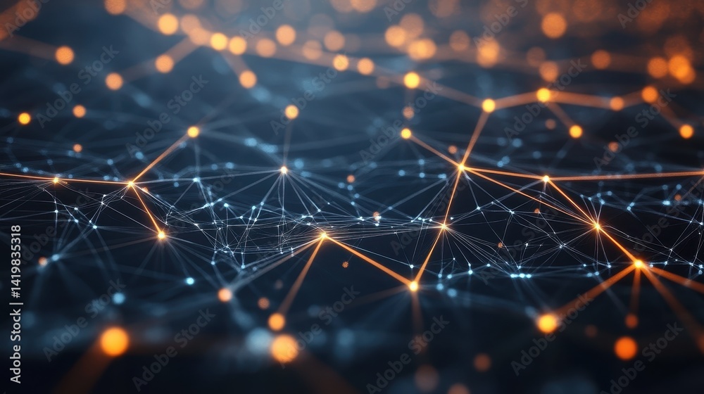 Fototapeta premium Complex network of interconnected data points.