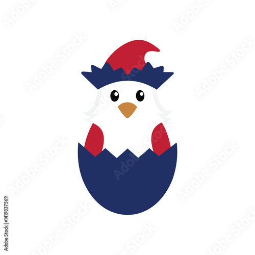 birthday cake with patriotic hat topper doodle