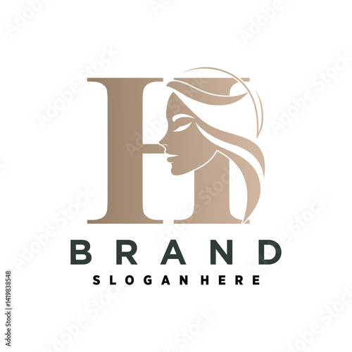 Vector letter h logo design for beauty with creative style
