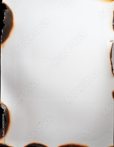 白い紙の質感とわずかに焼けた縁取り photo