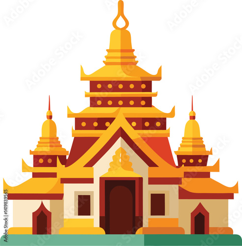 Thai temple (Wat) Vector 