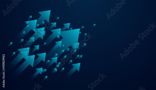 Group of arrow stands tallest, representing leadership, success, and standout performance amid collective advancement. vector illustration