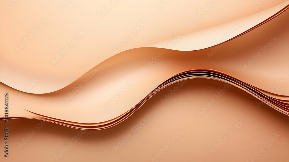 Obraz premium Abstract Beige Background With Copper Curves
