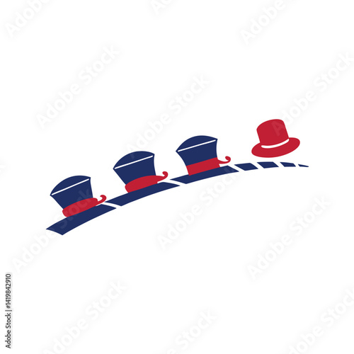 uncle sam hat doodle on white background