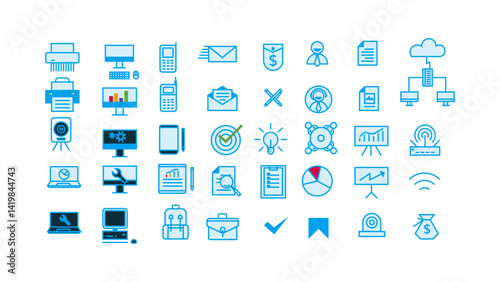 office icon line art for website, apps, presentations. with editable color and editable minor shape.