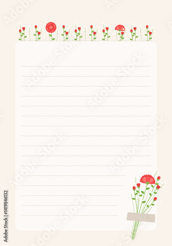 Thank you Flower Letter template