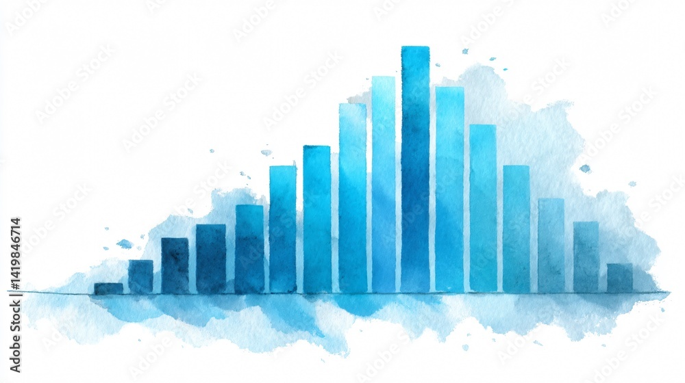 Fototapeta premium Watercolor Chart Design for Data Visualization and Business Presentation Concept