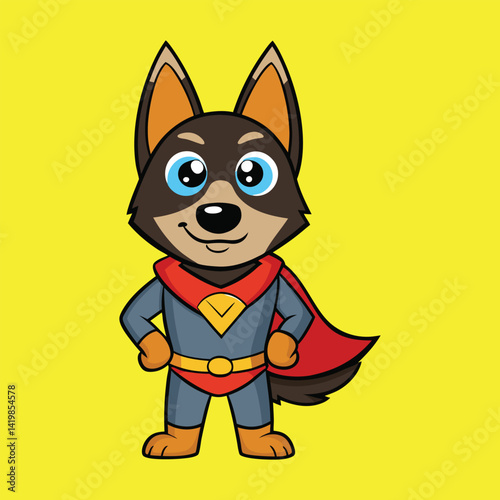 Cute Belgian Shepherd Super Hero  Flying
