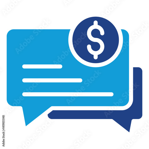 Business Financial Discussion Glyph Dual Tone, Financial Chat