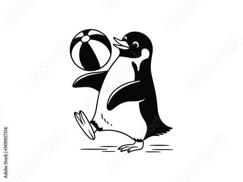 Penguin Sports Activity Vector Silhouettes Collection