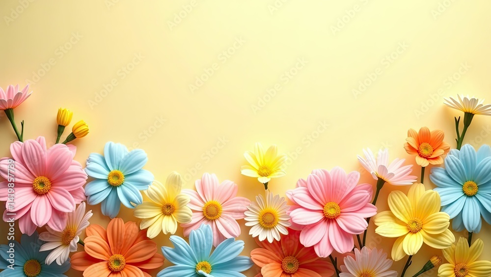 Fototapeta premium Abstract pastel flowers background image