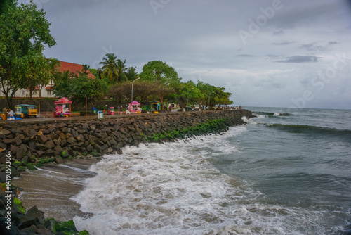 Beachfront road of Fort Kochi looking wonderful after a splash of rain