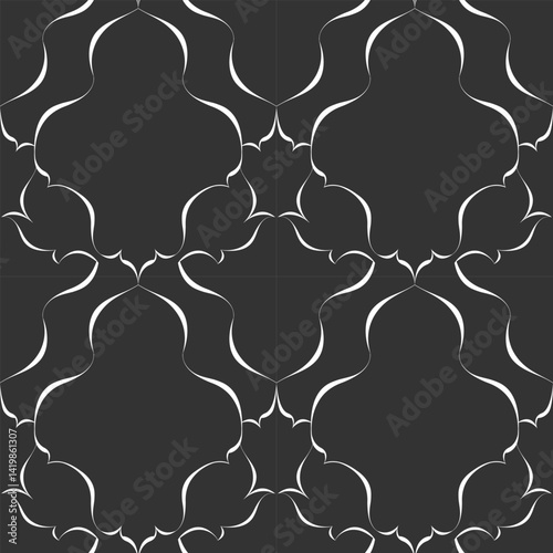Obraz na płótnie seamless botanical pattern of painted oriental motifs w salonie