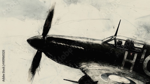 WWII Spitfire in Flight